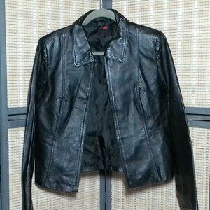 Large Black Leather Pig Skin Jacket